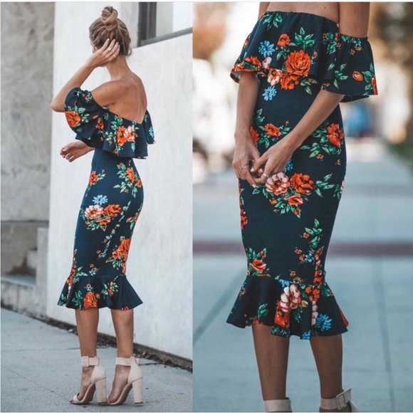 Vici Dresses & Skirts - VICI Monet Havana Ruffle Mid Dress